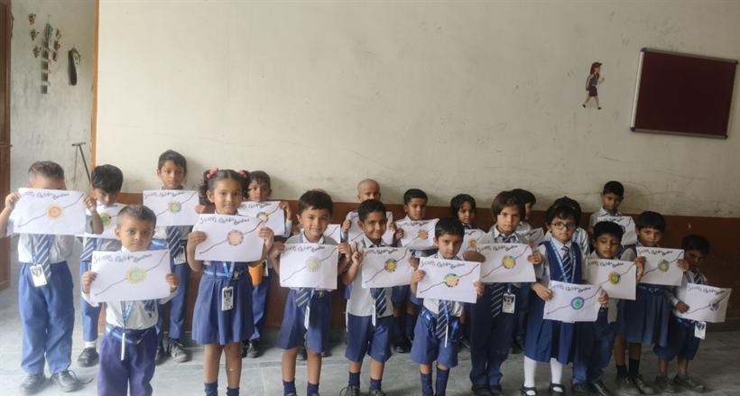 Children with their art and craft work